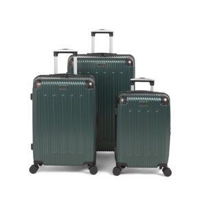 DEJUNO Green 3pc Cornwall Hardside Luggage Set